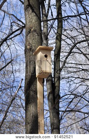 Birdhouse In The Park One Day In April.