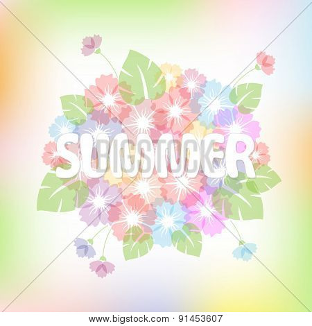 Colorful Summer Background With Flowers.