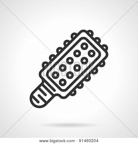 LED light bulb black line vector icon