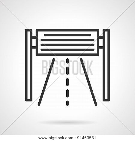 Road billboard black line vector icon