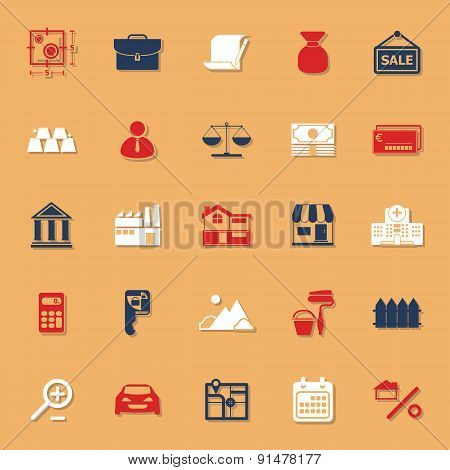 Mortgage And Home Loan Classic Color Icons With Shadow