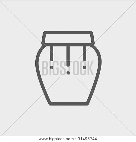 Percussion instrument icon thin line for web and mobile, modern minimalistic flat design. Vector dark grey icon on light grey background.