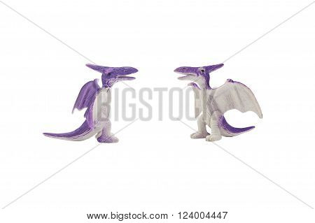 Isolated pterodactyl toy photo. Isolated pterodactyl toy side and angle view photo.
