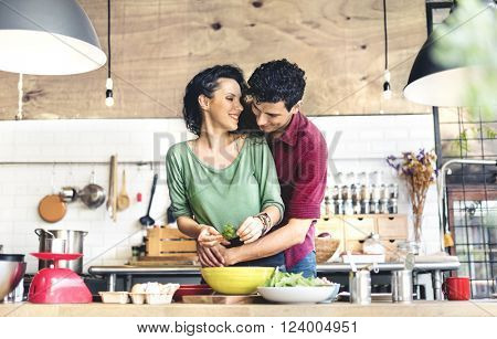 Couple Cooking Hobby Liefstyle Concept