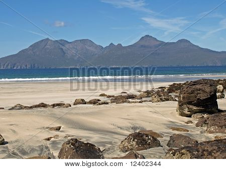 Laig baia isola di eigg cercando di rum piccole isole Scozia