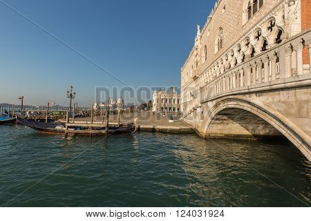 Doge's Palace And Gondola In Venice