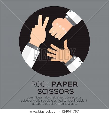 Rock Scissors Paper - Hand Game. Vector illustration
