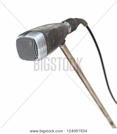 Vintage microphone on white background 3d rendering