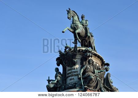 The monument to Nicholas I in St.Petersburg Russia.