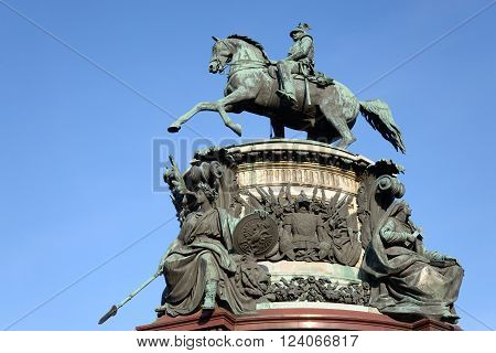 The monument to Nicholas I in St.Petersburg Russia.