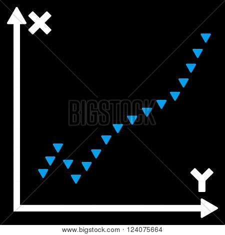 Dotted Function Plot vector icon.  Dotted Function Plot pictogram.