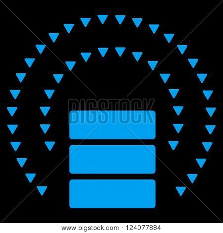 Database Sphere Shield vector icon. Database Sphere Shield icon symbol. Database Sphere Shield icon image. Database Sphere Shield icon picture. Database Sphere Shield pictogram.