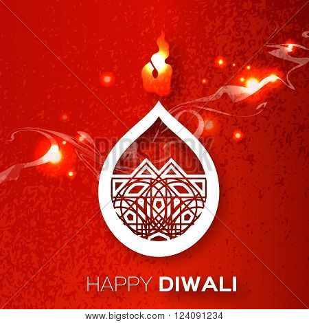 Decorative Paper Diwali Diya - Oil Lamp Design. Vector illustration - eps10