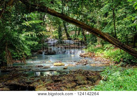 River From Saluopa Waterfall In Tentena
