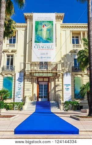 Cannes, France, - March 1, 2016: Museum La Malmaison Promenade de la Croisette The Croisette Cannes France Cote d'Azur