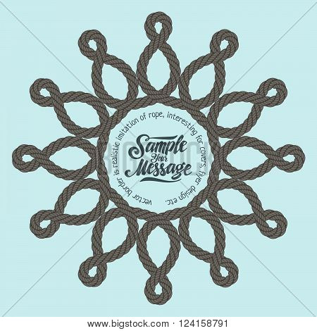 vector border is realistic imitation of rope, interesting for covers, branding or flyer design etc.