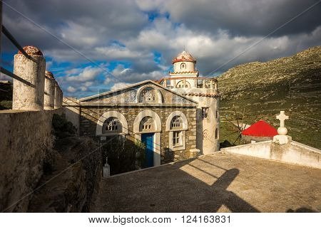 Small Church At  Side Of Road Near Isternia At Tinos
