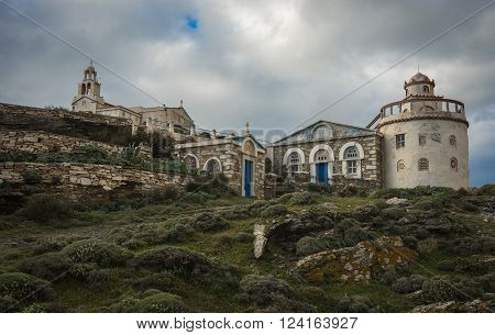 Small Church At  Side Of Road Near Isternia At Tinos