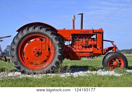 DOOR COUNTY WISCONSIN, October 5, 2015: The Case tractor was originally invented by Jerome Increase Case and through a number of mergers is now part of CNH Global.