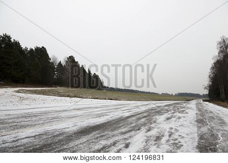 White Snow Lying On The Ground In Winter