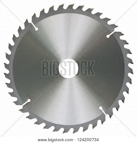 Circular saw blade isolated on white background without shadows