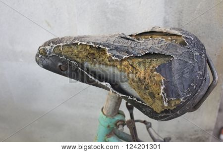 Broken bike seat. bicycle, old , background