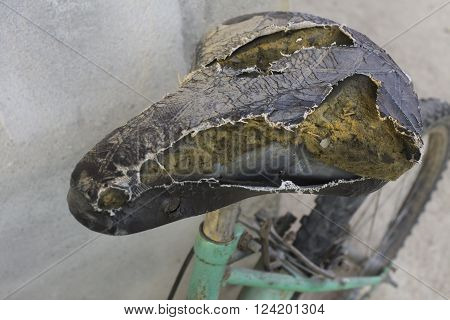 Broken bike seat. bicycle, old , background