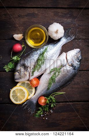 Raw Dorada With Ingredients