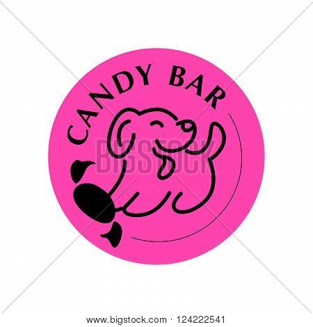 Vector flat candy bar and sweet shop logo design. Sweet store insignia design. Bakery, kid toys store, home made cakes and pies logo, restaurant, cafe, catering brand mark design.
