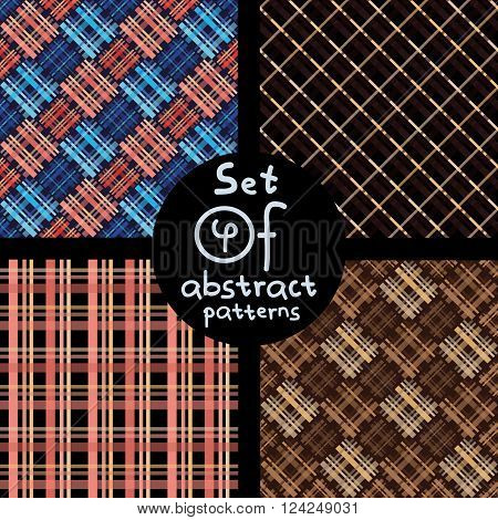 Set of 4 abstract patterns. Vector set