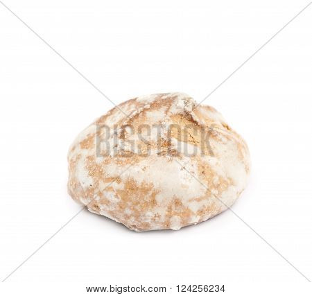 Single russian gingerbread cookie isolated over the white background