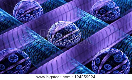 Lot of crystal balls in the cells. Mysterious psychedelic relaxation wallpape. Sacred geometry. Fractal Wallpaper pattern desktop. Digital artwork creative graphic design.