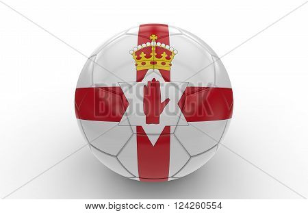 Soccer ball with northern ireland flag isolated on white background: 3d rendering