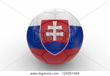 Soccer ball with slovakian flag isolated on white background: 3d rendering