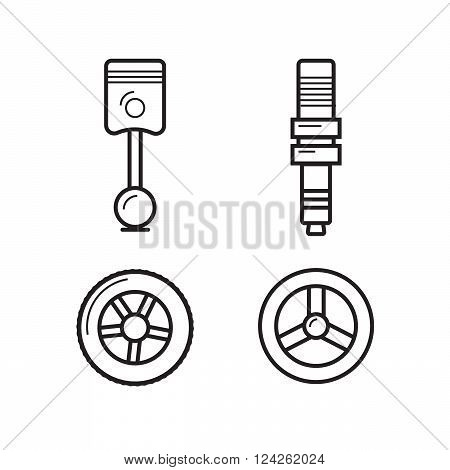 Car spare parts. 10 eps vector illustration