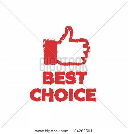 Best choice red label - icon isolated on white background