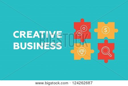 Creative business concept background. Solution and success strategy and puzzle design