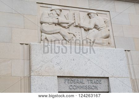 WASHINGTON, DC - MARCH 25, 2016: Building facade of the United States Federal Trade Commission