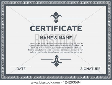 Certificate template design. 10 eps vector illustration