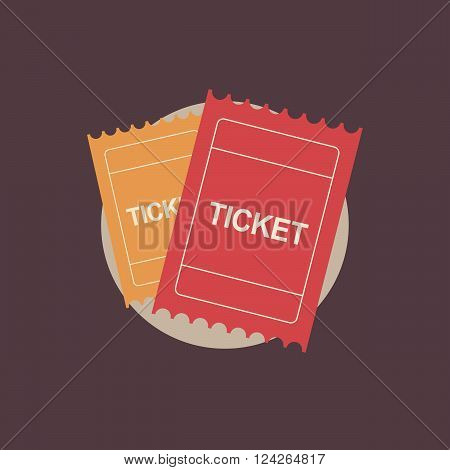 Ticket logo vintage. Ticket icon in flat style. Ticket retro logo