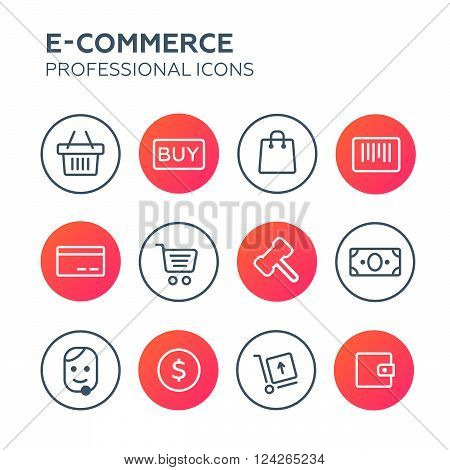 Shopping Online Icons vector set. 10 eps vector illustration
