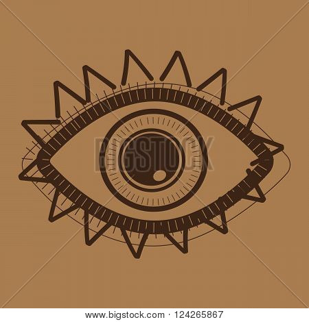 Hand drawn indian aztec tribal eye . 10 eps vector illustration