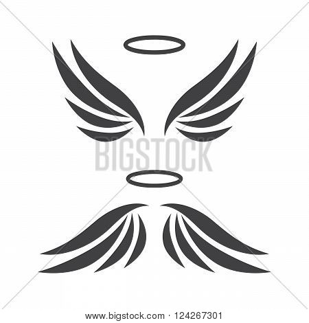 Vector sketch of angel wings. 10 eps vector illustration