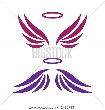 Vector sketch of angel wings. 10 eps vector illustration