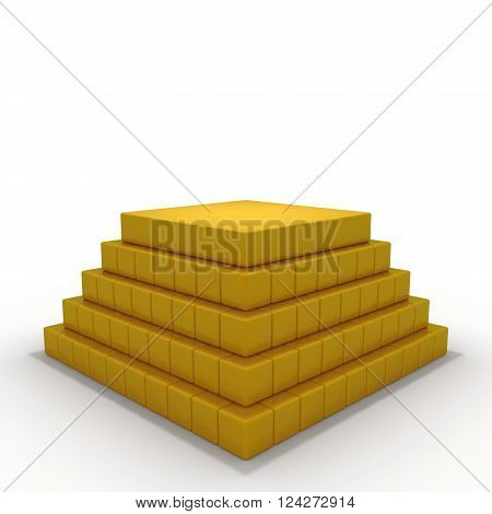 abstract gold pedestal pyramid business success background 3d