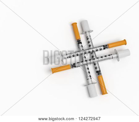 medical syringes medical cross health background treatment insulin vaccinations hospital 3d