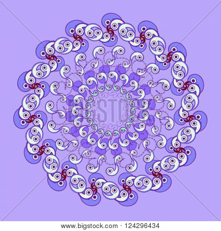 beauty circular pattern on the purple background.vector illustration
