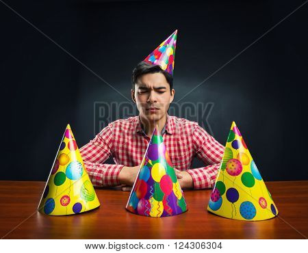 Man with Birthday hats