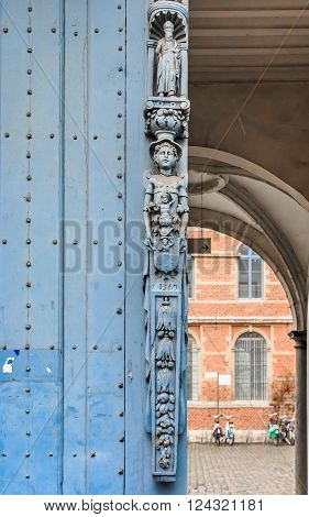 Ornate Medieval Carved Wooden Door