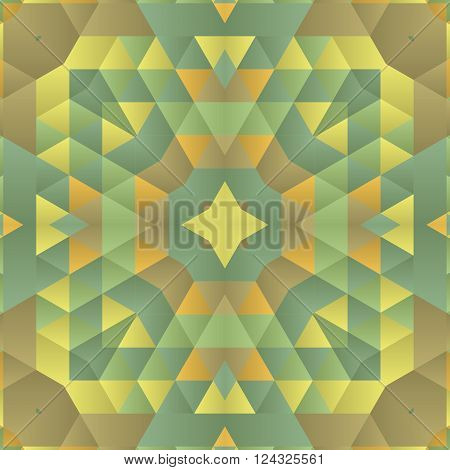 Symmetrical background element with bold geometrical patterns and stylized floral pattern. For wallpaper, pattern fills, web page background, surface textures for print and dalle production.